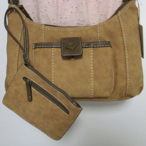 Zip Closure Hobo Crossbody Bag with Wristlet by Bolo - New - Picture 5 of 13